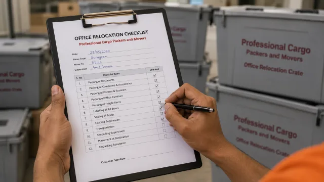 Office Relocation Checklist by Professional Cargo Packers and Movers