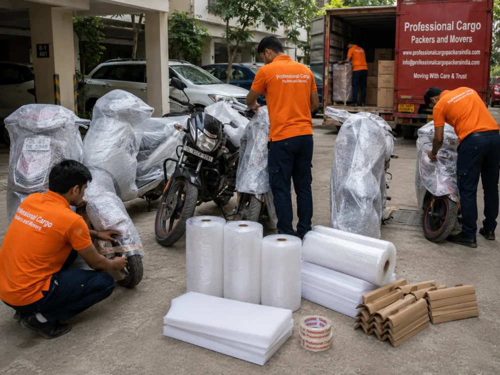 Bike Protective Packing by Professional Cargo Packers and Movers