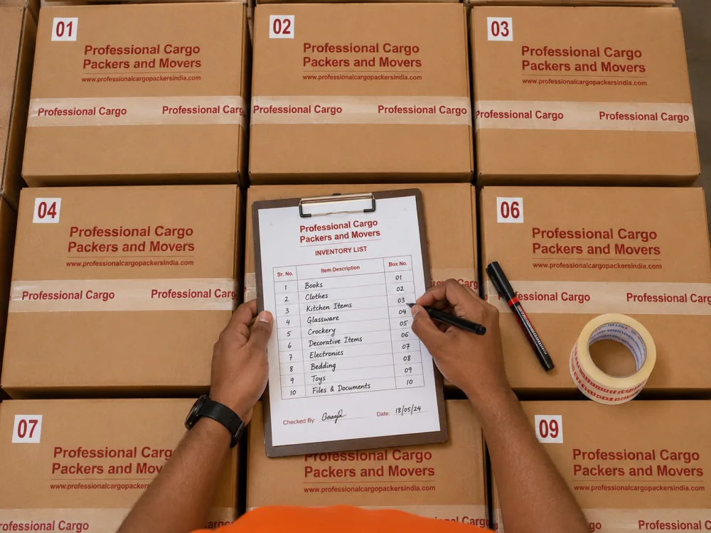 Inventory Cataloguing by Professional Cargo Packers and Movers
