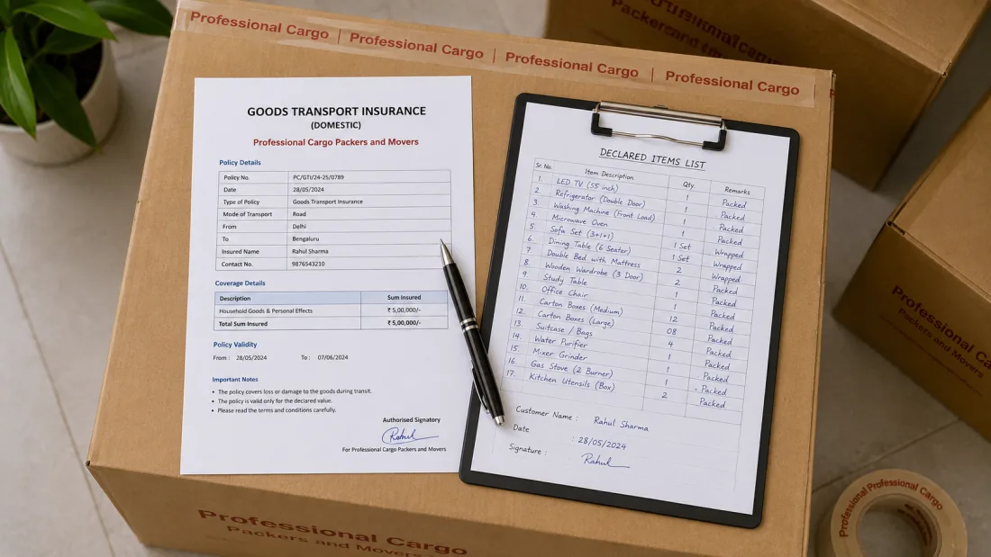 Goods Insurance: Simple Documentation by Professional Cargo Packers and Movers